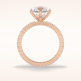 3 CT Round Shaped Pave Moissanite Engagement Ring