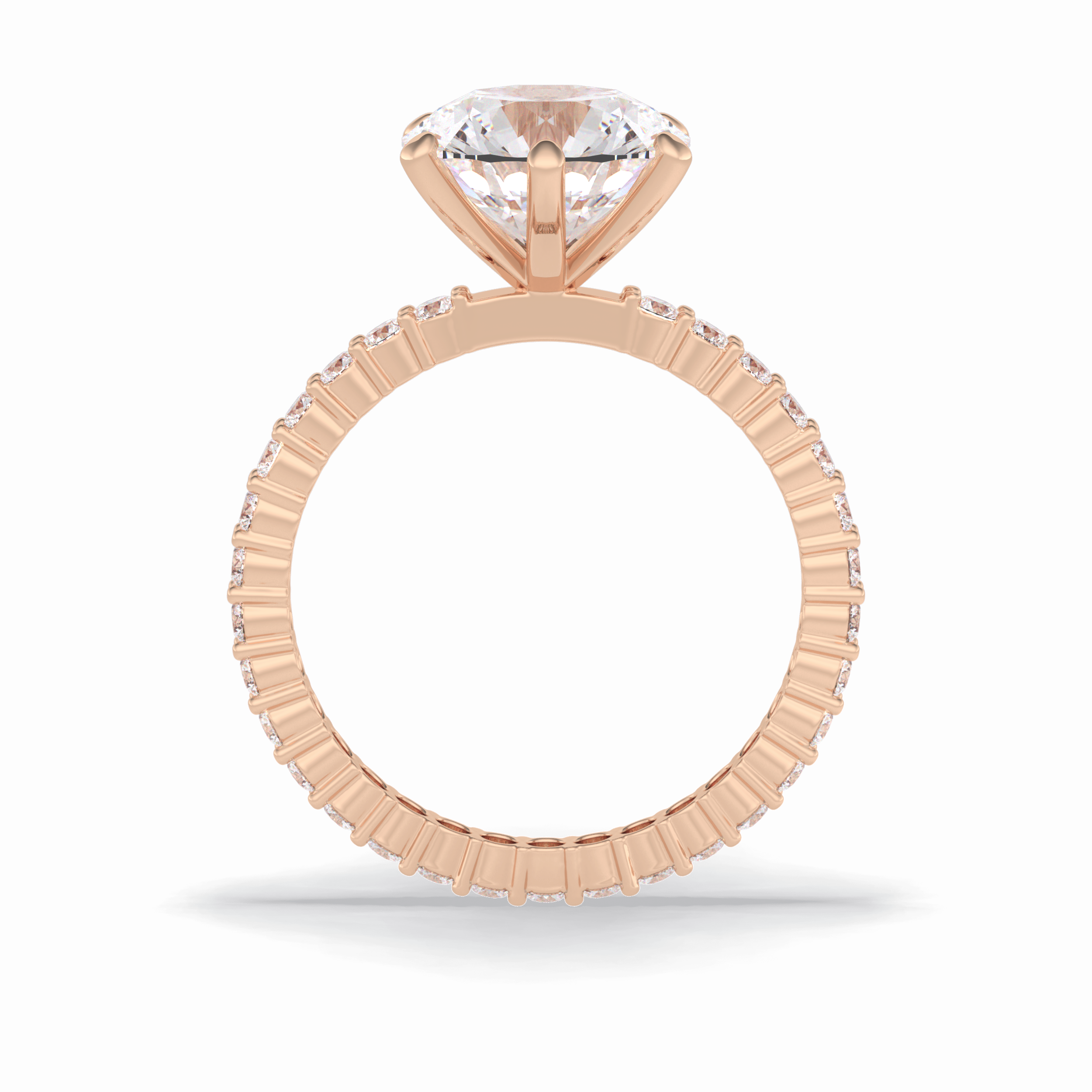 Round Pave Lab Grown Diamond Engagement Ring