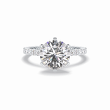 Round Pave Lab Grown Diamond Engagement Ring