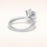 3 CT Round Shaped Pave Moissanite Engagement Ring