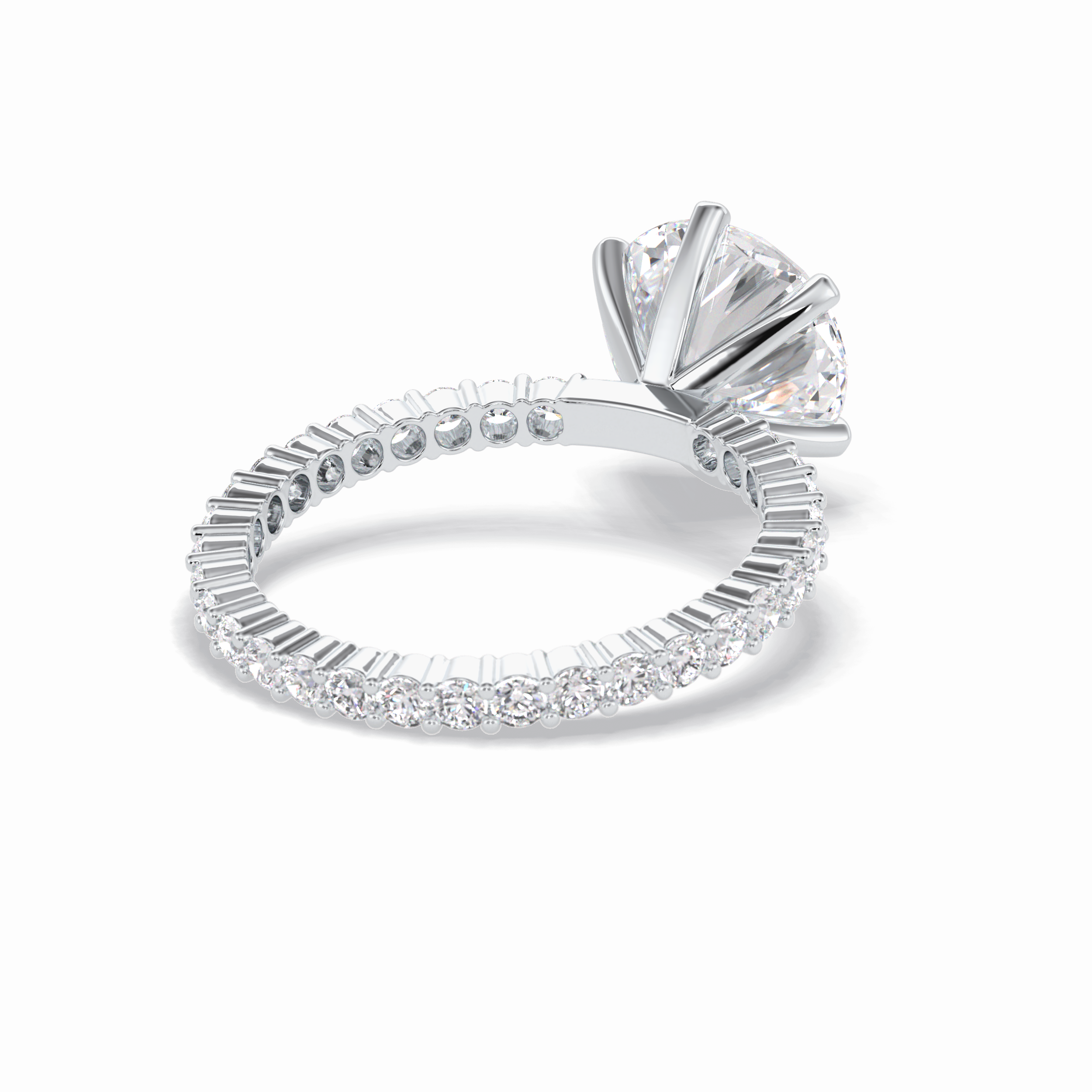 Round Pave Lab Grown Diamond Engagement Ring