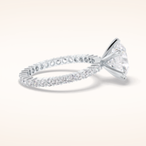 3 CT Round Shaped Pave Moissanite Engagement Ring