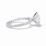 Round Pave Lab Grown Diamond Engagement Ring