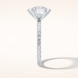 3 CT Round Shaped Pave Moissanite Engagement Ring