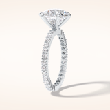 3 CT Round Shaped Pave Moissanite Engagement Ring