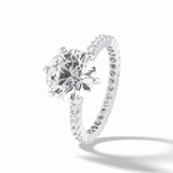 Round Pave Lab Grown Diamond Engagement Ring