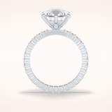 3 CT Round Shaped Pave Moissanite Engagement Ring