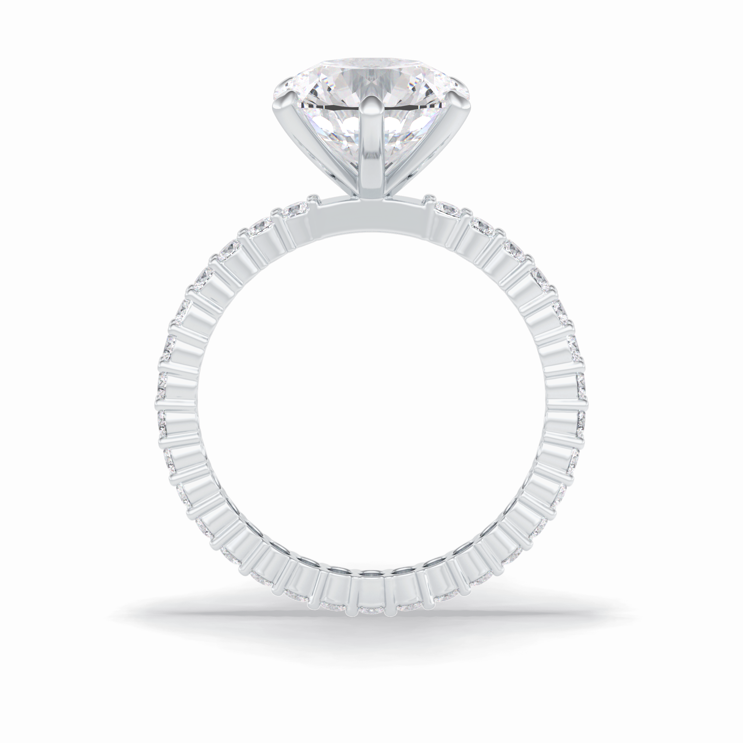 Round Pave Lab Grown Diamond Engagement Ring