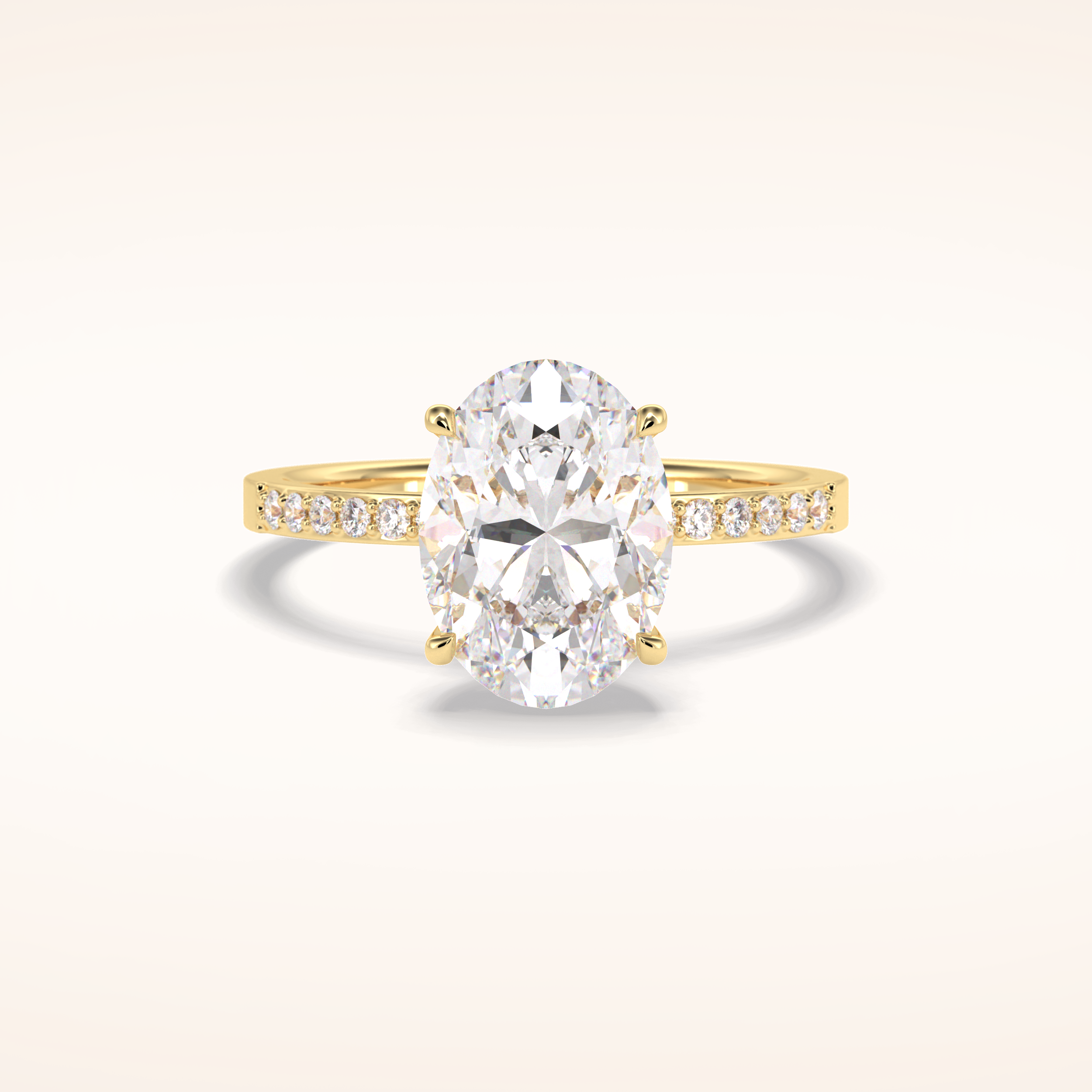 3 CT Oval Shaped Hidden Halo & Pave Moissanite Engagement Ring