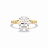 Oval Hidden Halo & Pave Lab Grown Diamond Engagement Ring