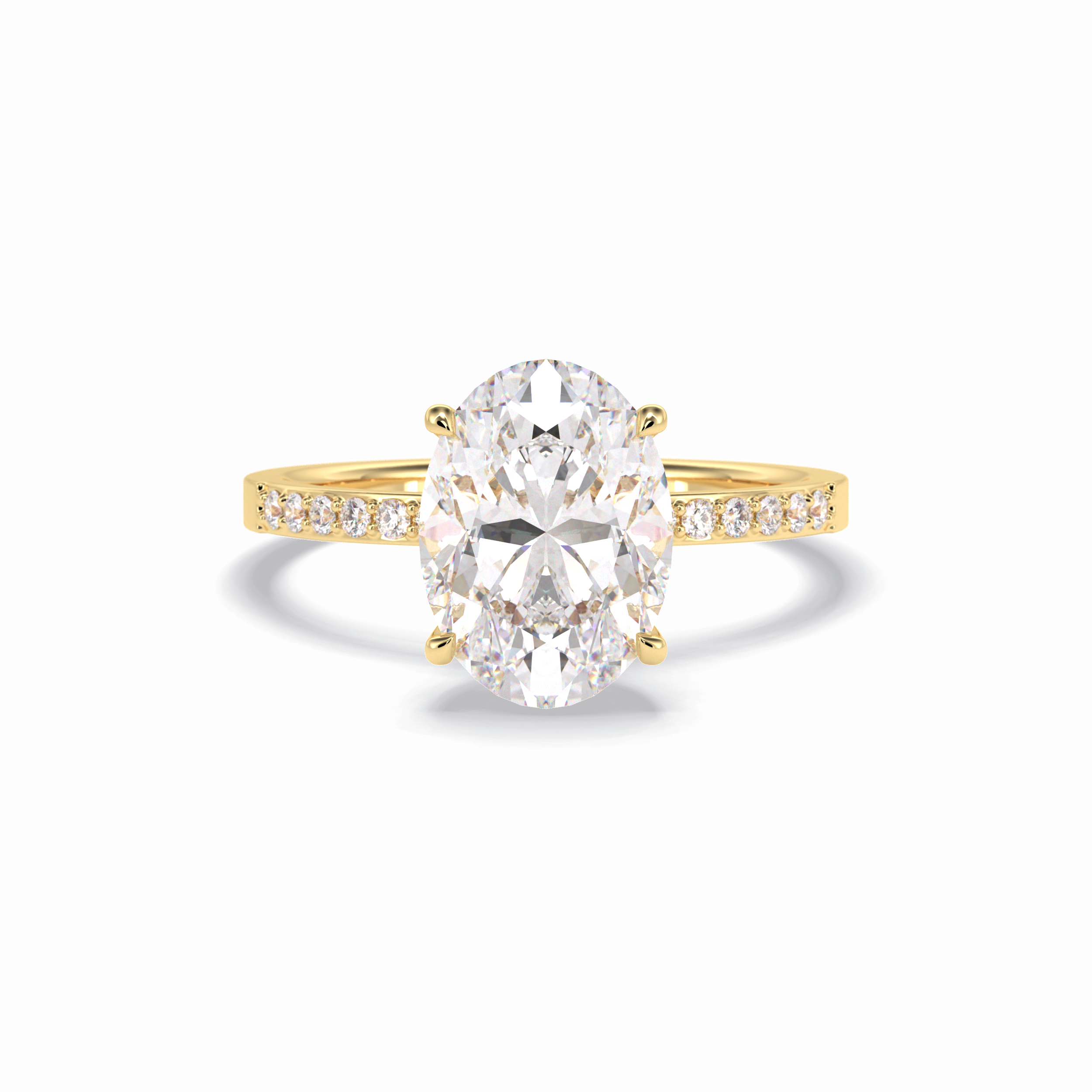 Oval Hidden Halo & Pave Lab Grown Diamond Engagement Ring