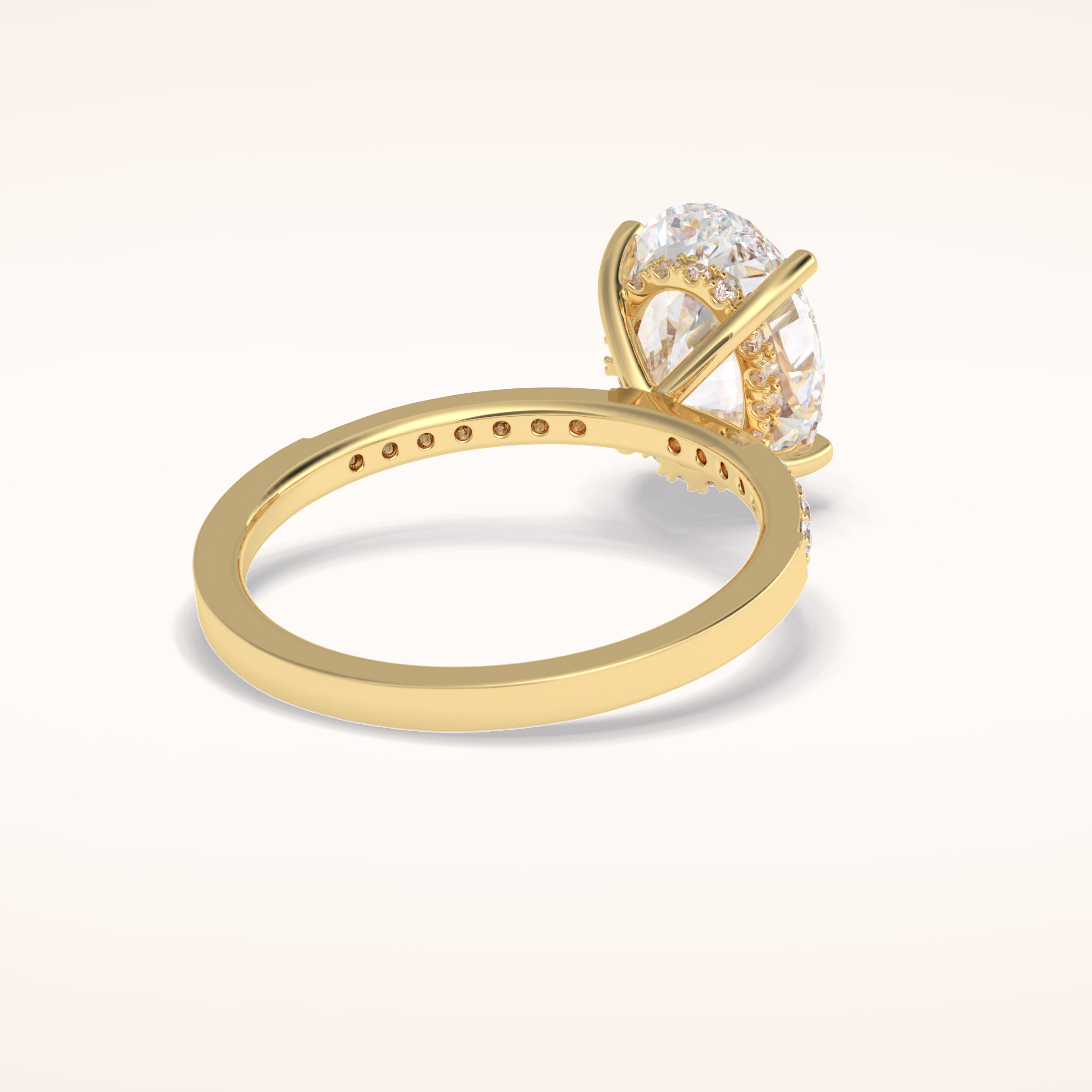 3 CT Oval Shaped Hidden Halo & Pave Moissanite Engagement Ring