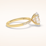 3 CT Oval Shaped Hidden Halo & Pave Moissanite Engagement Ring