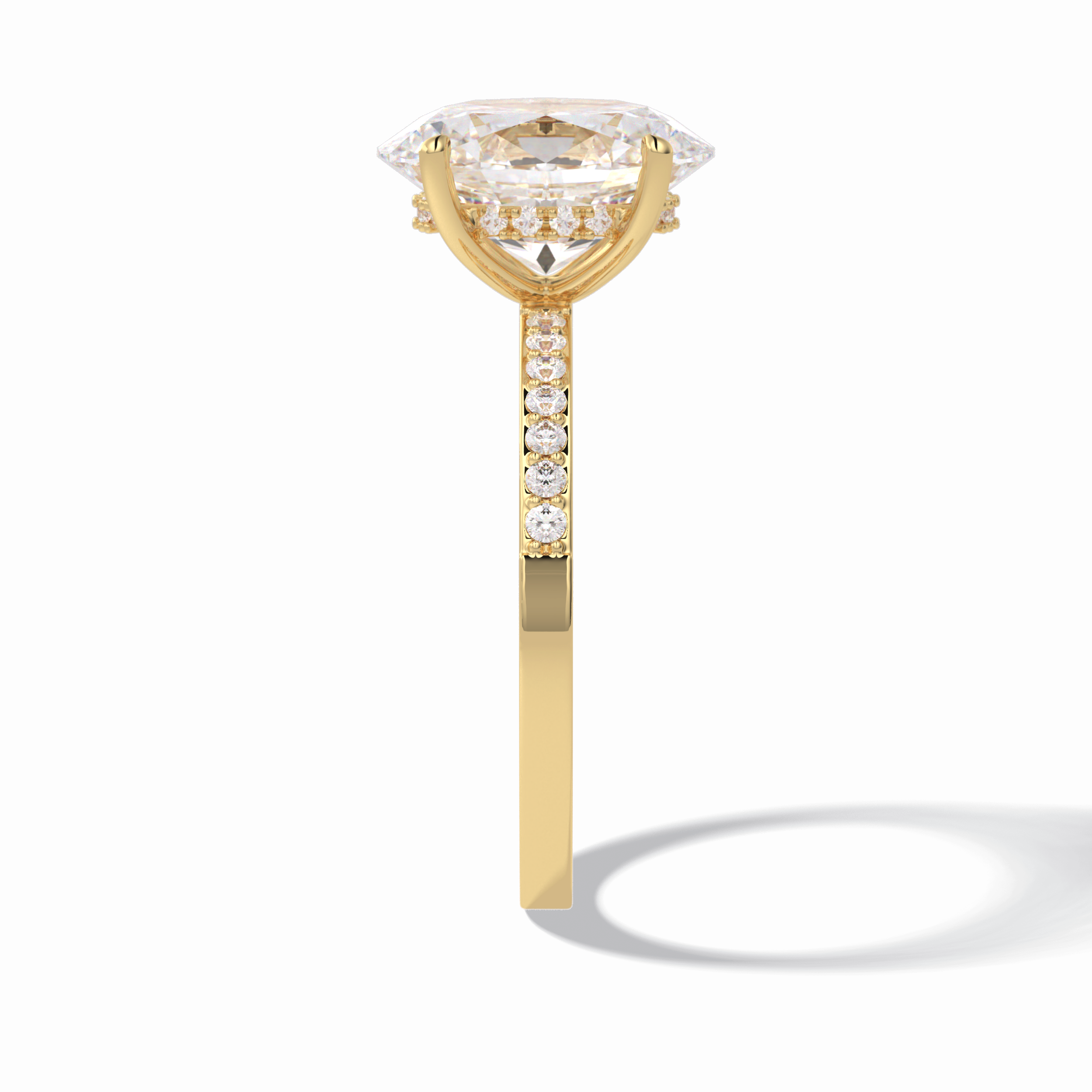 Oval Hidden Halo & Pave Lab Grown Diamond Engagement Ring
