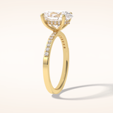 3 CT Oval Shaped Hidden Halo & Pave Moissanite Engagement Ring