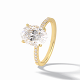 Oval Hidden Halo & Pave Lab Grown Diamond Engagement Ring