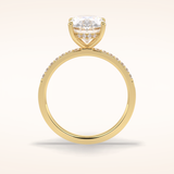 3 CT Oval Shaped Hidden Halo & Pave Moissanite Engagement Ring