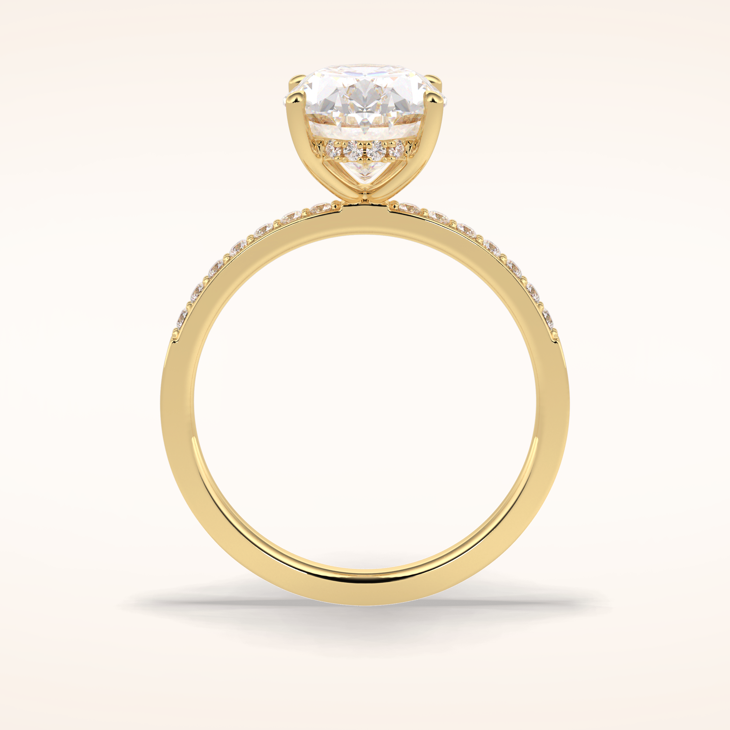 3 CT Oval Shaped Hidden Halo & Pave Moissanite Engagement Ring