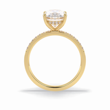 Oval Hidden Halo & Pave Lab Grown Diamond Engagement Ring