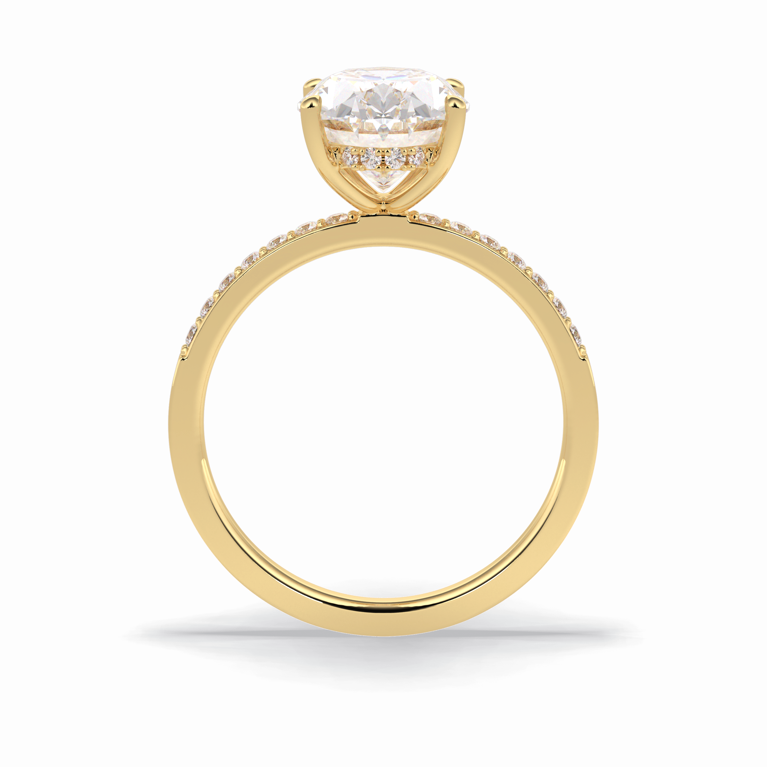 Oval Hidden Halo & Pave Lab Grown Diamond Engagement Ring