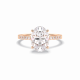 Oval Hidden Halo & Pave Lab Grown Diamond Engagement Ring