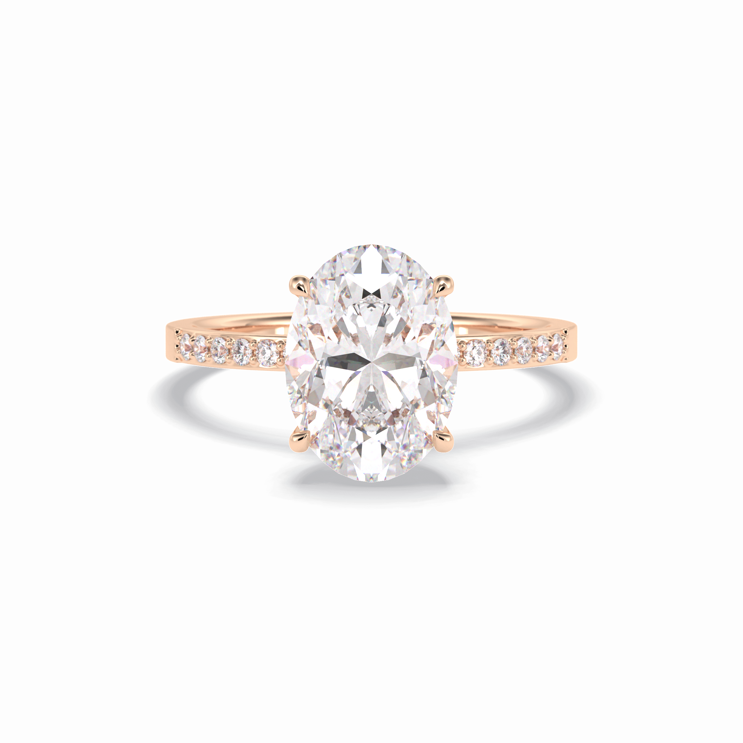Oval Hidden Halo & Pave Lab Grown Diamond Engagement Ring