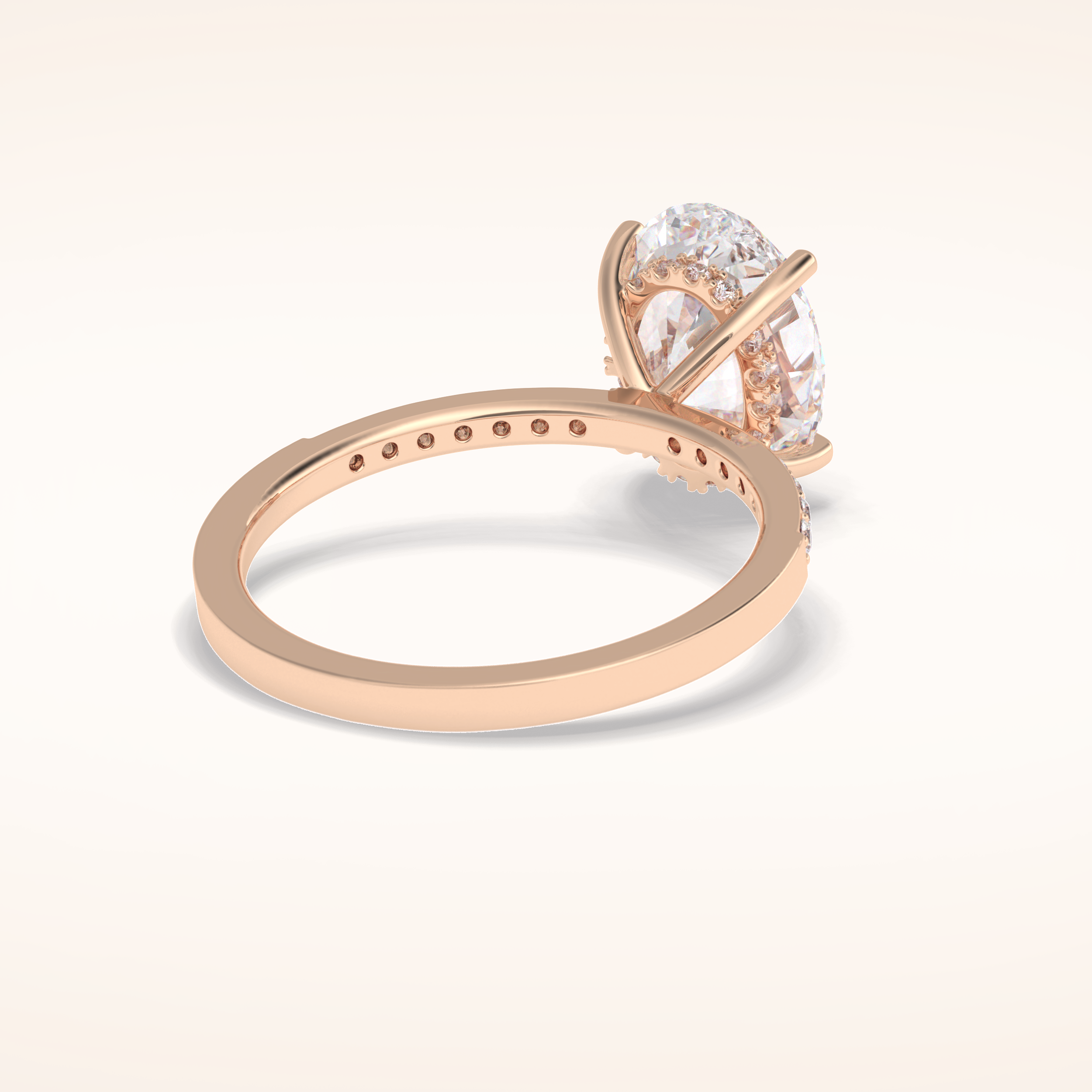 3 CT Oval Shaped Hidden Halo & Pave Moissanite Engagement Ring