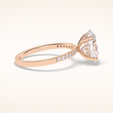 3 CT Oval Shaped Hidden Halo & Pave Moissanite Engagement Ring