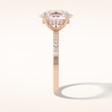 3 CT Oval Shaped Hidden Halo & Pave Moissanite Engagement Ring