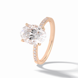 Oval Hidden Halo & Pave Lab Grown Diamond Engagement Ring