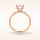 3 CT Oval Shaped Hidden Halo & Pave Moissanite Engagement Ring