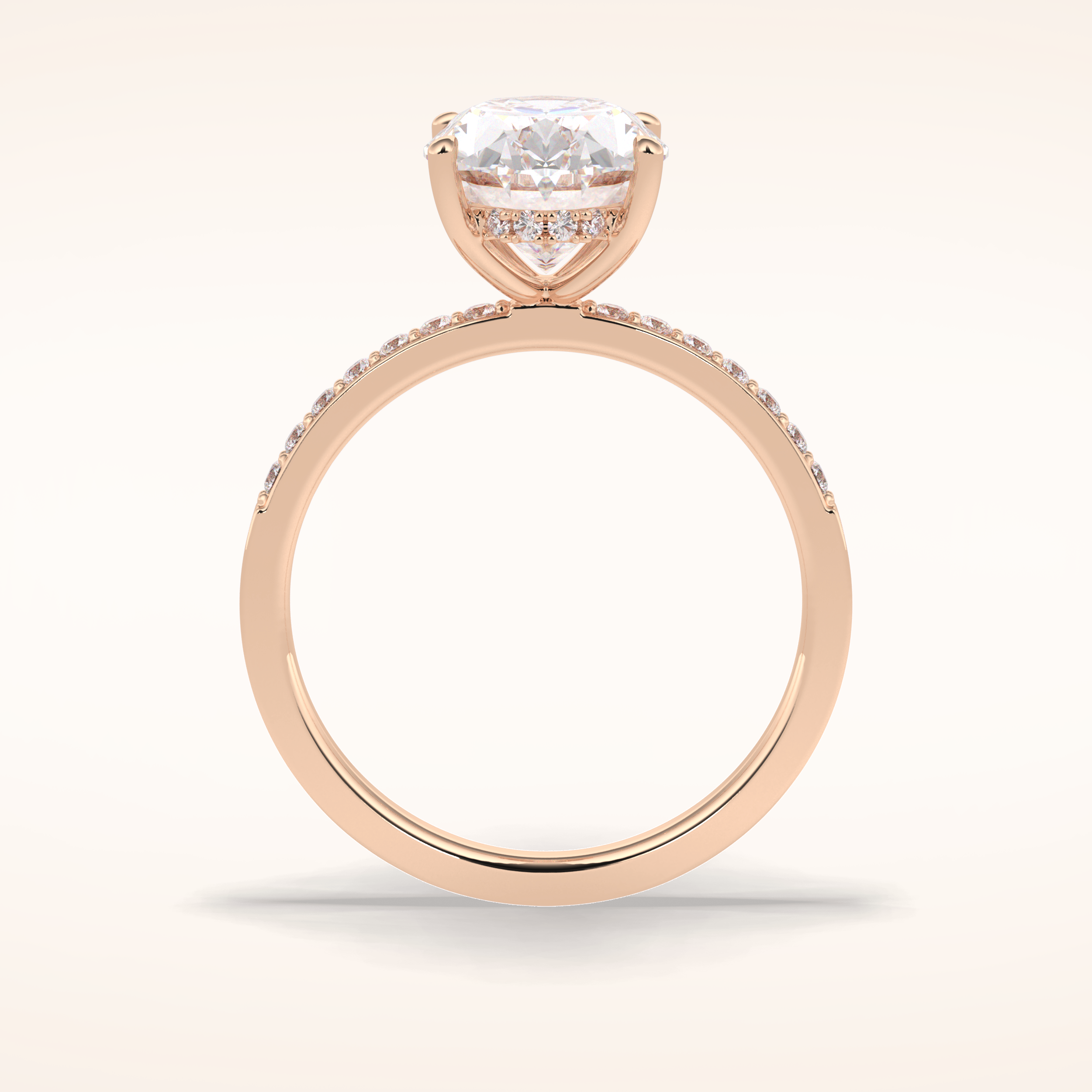 3 CT Oval Shaped Hidden Halo & Pave Moissanite Engagement Ring
