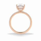 Oval Hidden Halo & Pave Lab Grown Diamond Engagement Ring