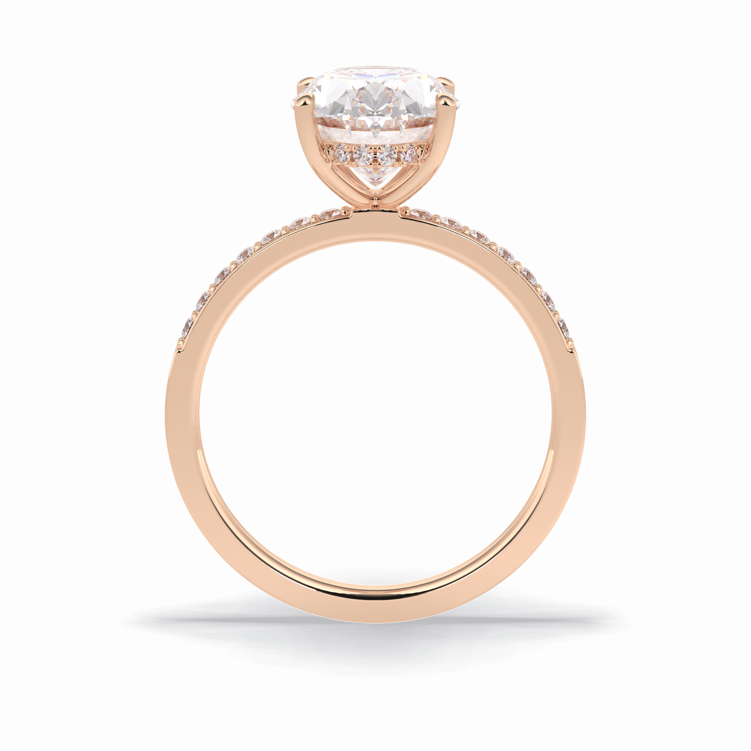 Oval Hidden Halo & Pave Lab Grown Diamond Engagement Ring