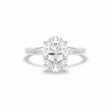 Oval Hidden Halo & Pave Lab Grown Diamond Engagement Ring