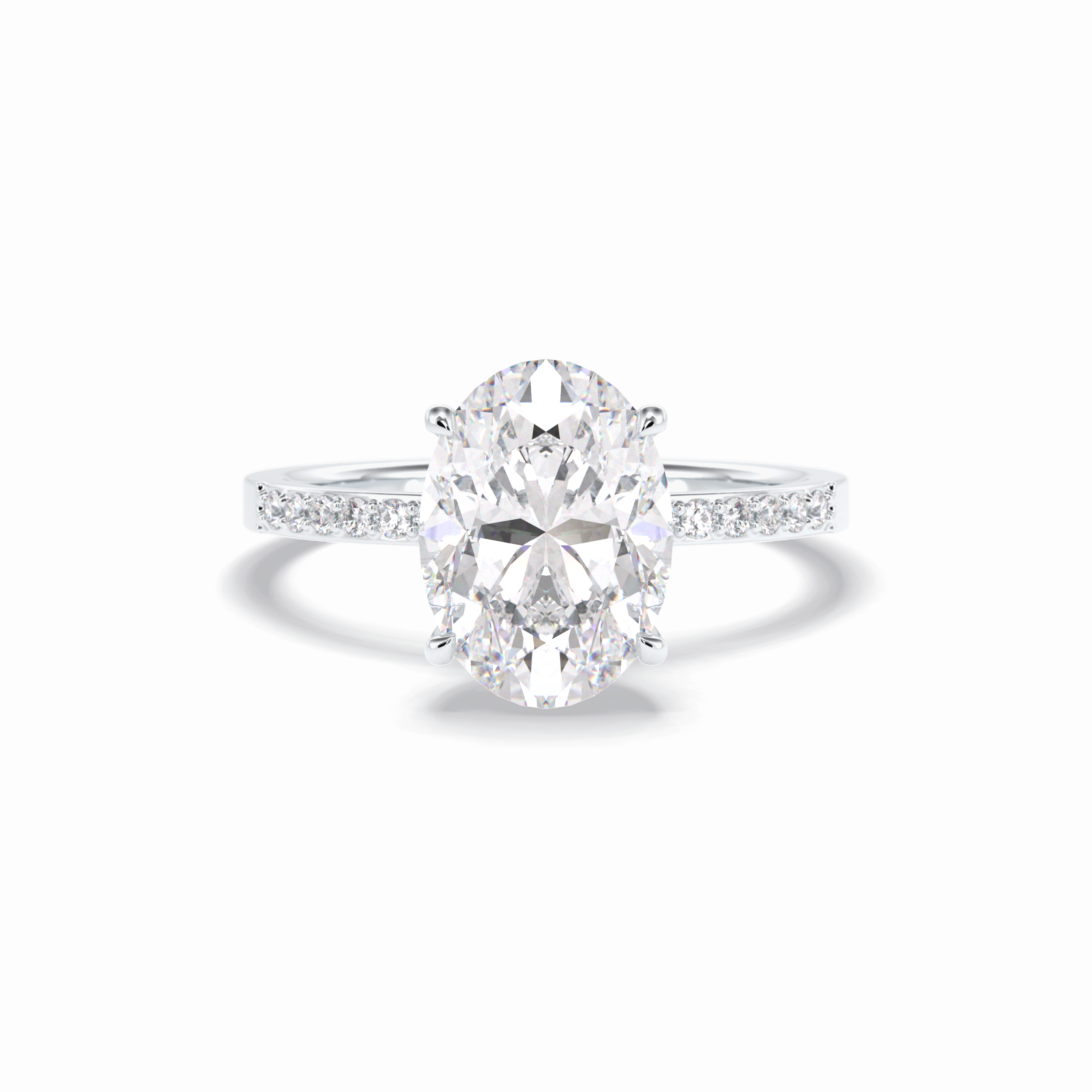 Oval Hidden Halo & Pave Lab Grown Diamond Engagement Ring