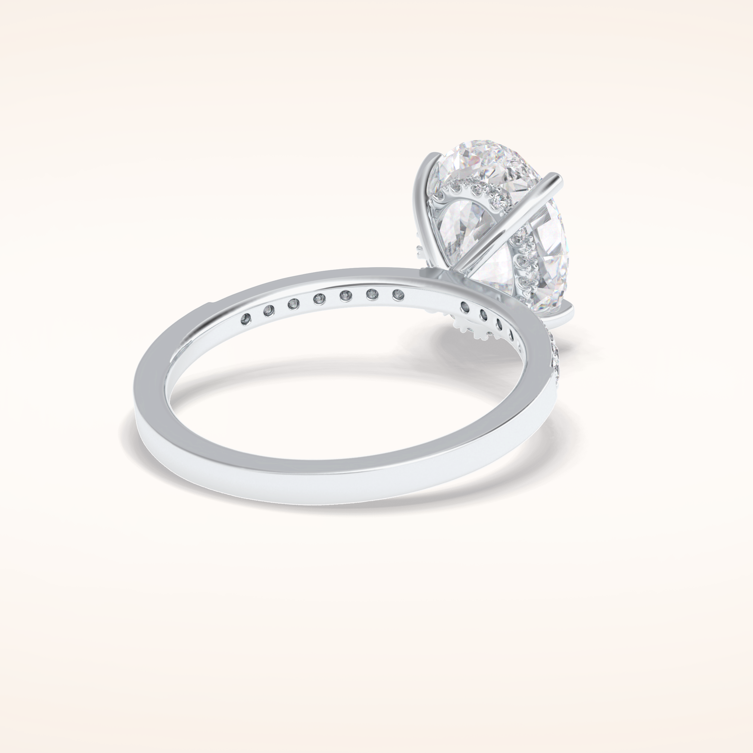 3 CT Oval Shaped Hidden Halo & Pave Moissanite Engagement Ring
