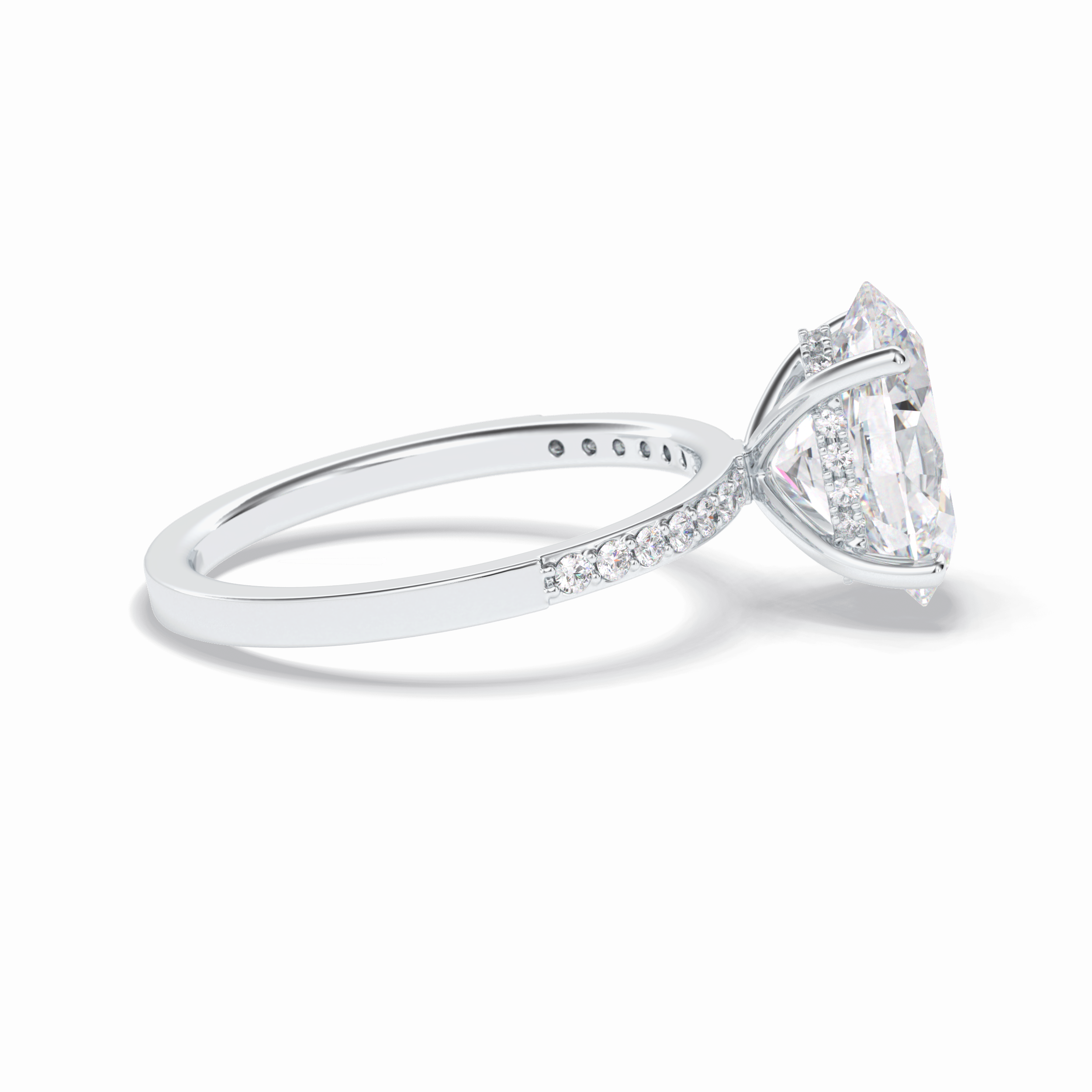 Oval Hidden Halo & Pave Lab Grown Diamond Engagement Ring