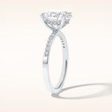 3 CT Oval Shaped Hidden Halo & Pave Moissanite Engagement Ring
