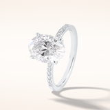 3 CT Oval Shaped Hidden Halo & Pave Moissanite Engagement Ring
