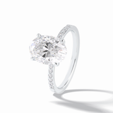 Oval Hidden Halo & Pave Lab Grown Diamond Engagement Ring