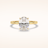 2 CT Oval Shaped Solitaire Moissanite Engagement Ring