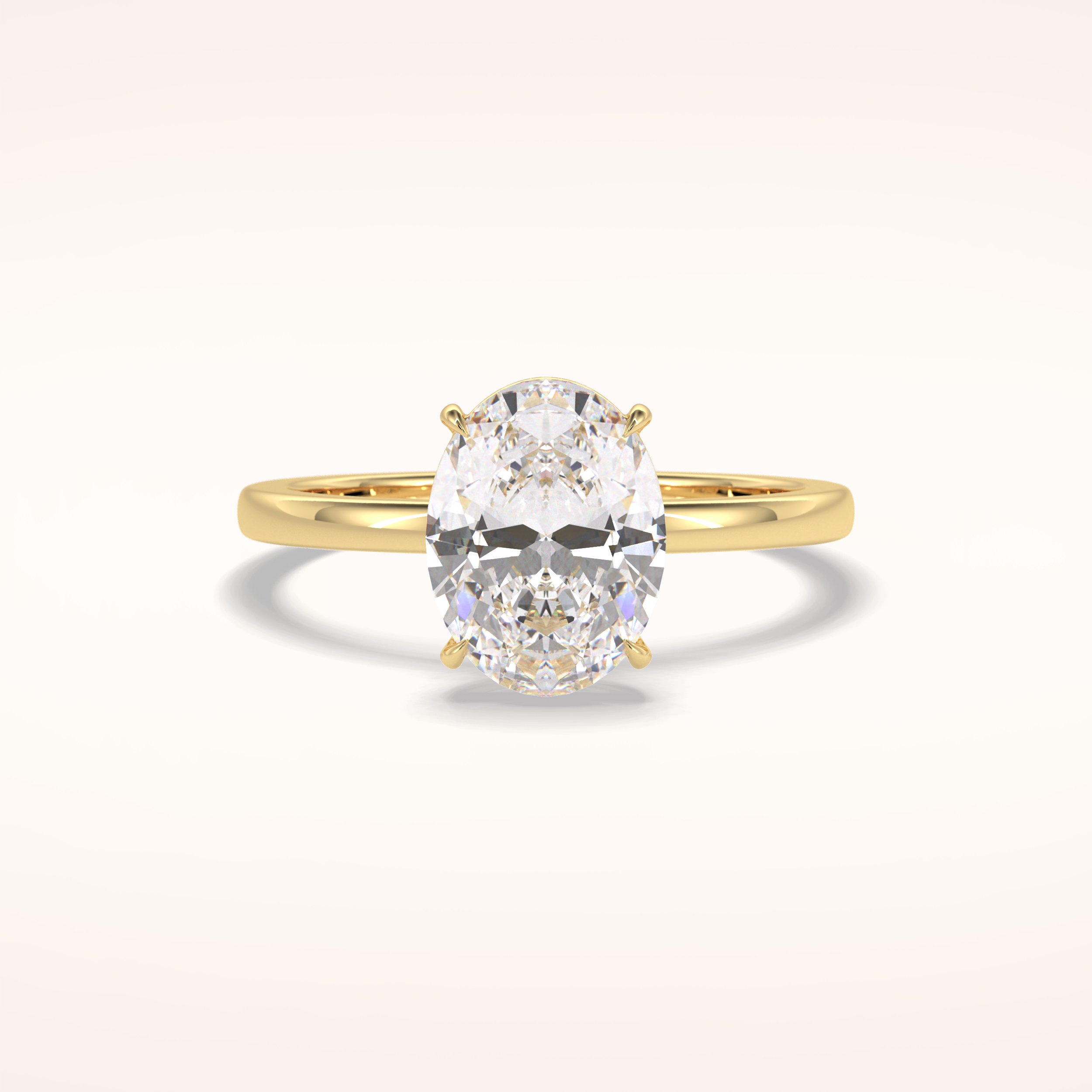 2 CT Oval Shaped Solitaire Moissanite Engagement Ring