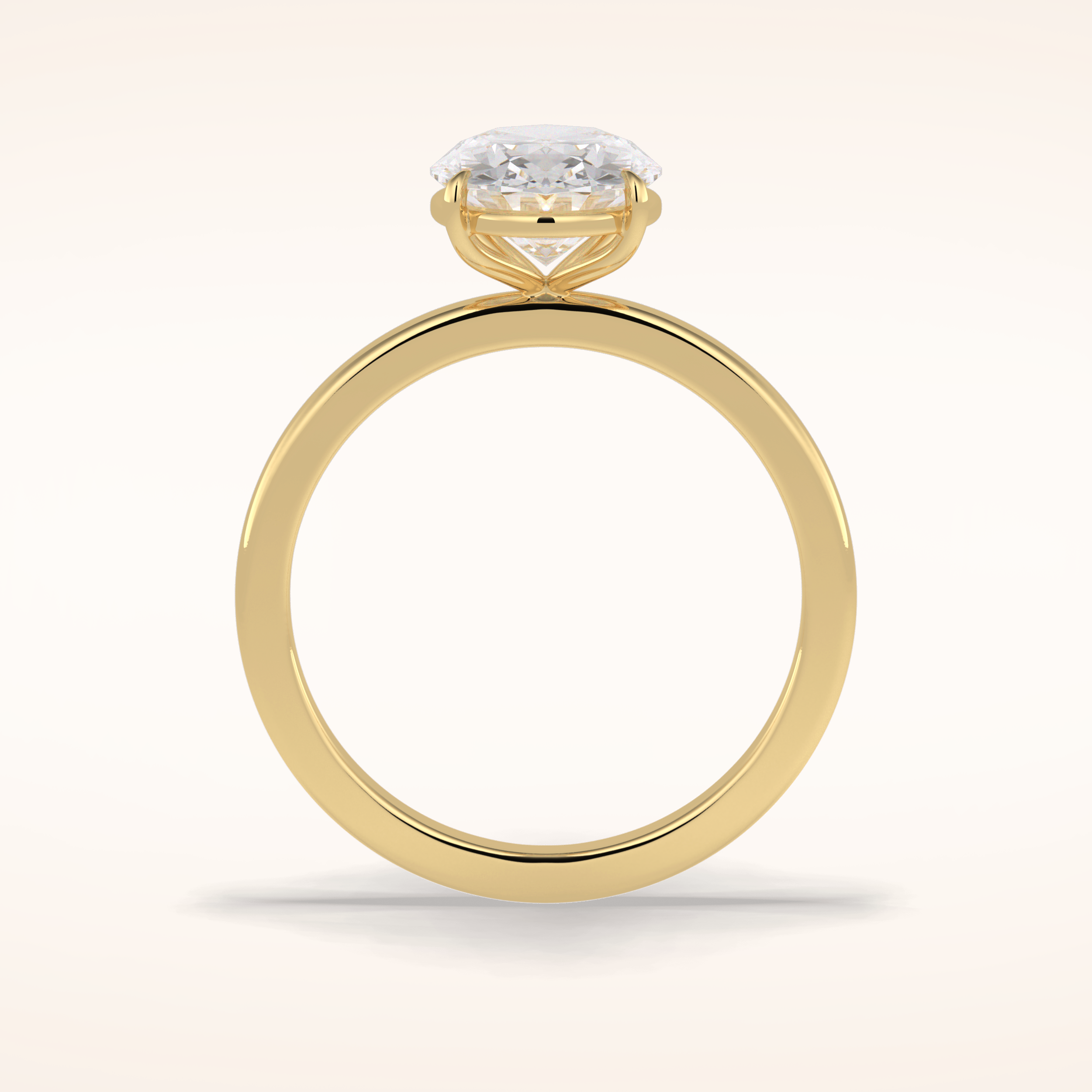 2 CT Oval Shaped Solitaire Moissanite Engagement Ring