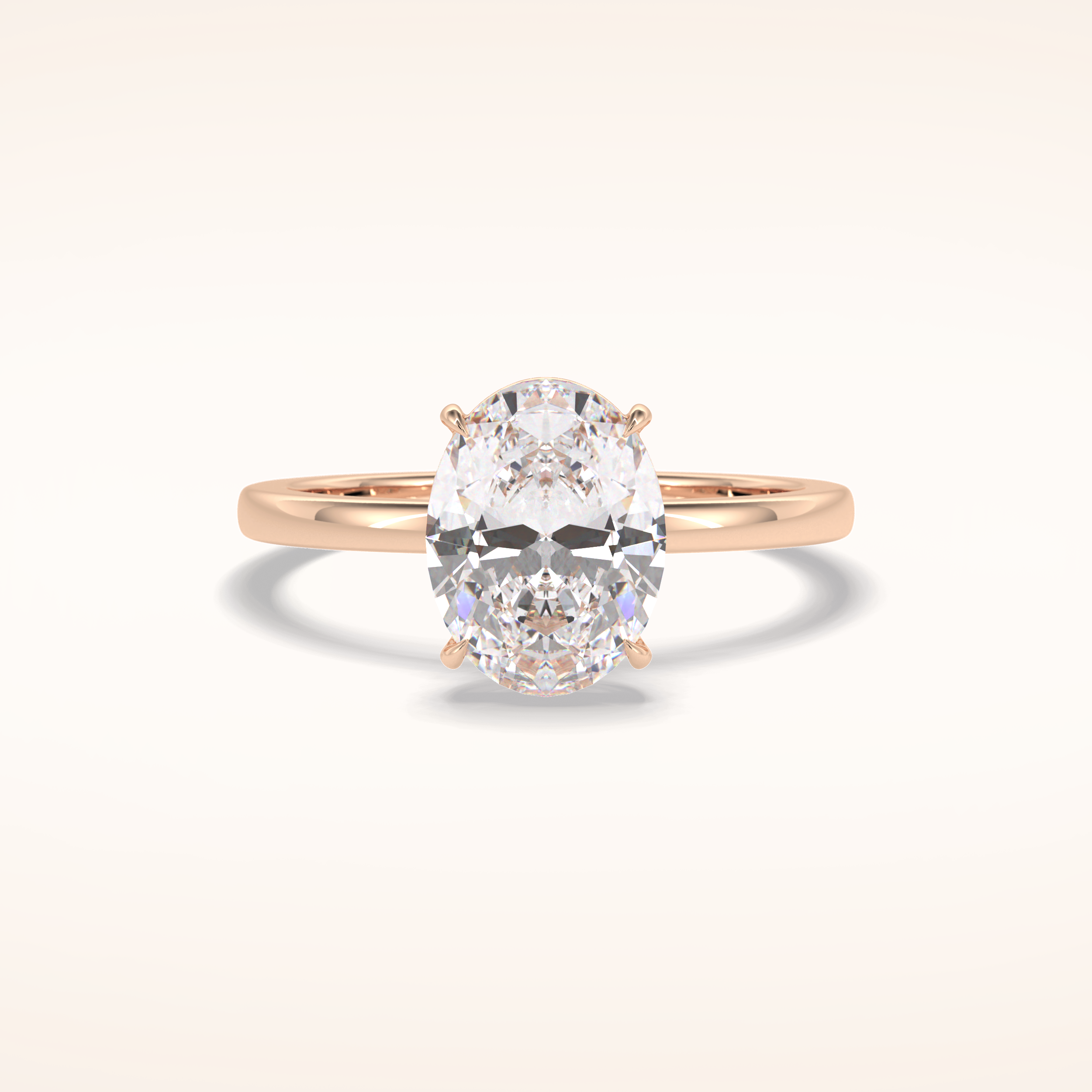 2 CT Oval Shaped Solitaire Moissanite Engagement Ring