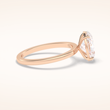 2 CT Oval Shaped Solitaire Moissanite Engagement Ring