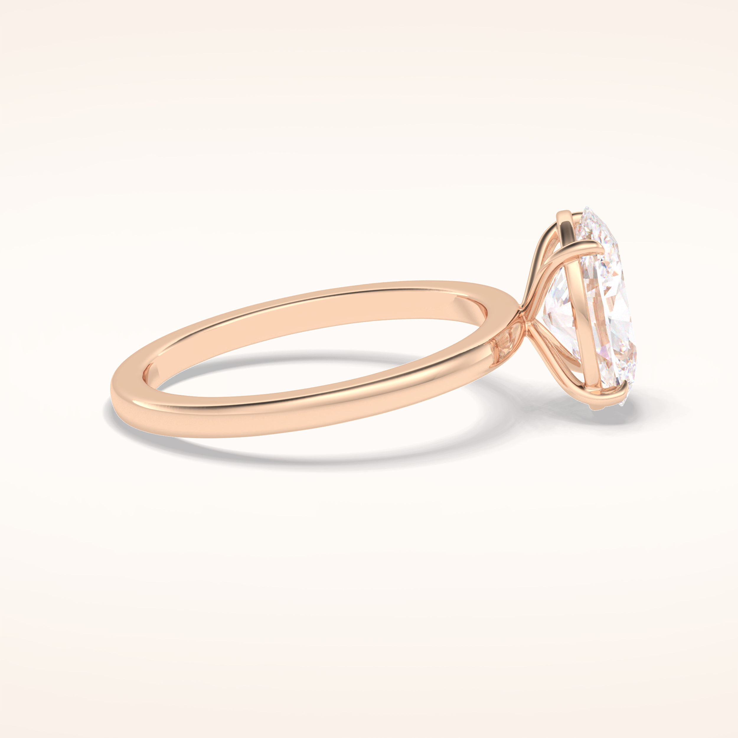 2 CT Oval Shaped Solitaire Moissanite Engagement Ring