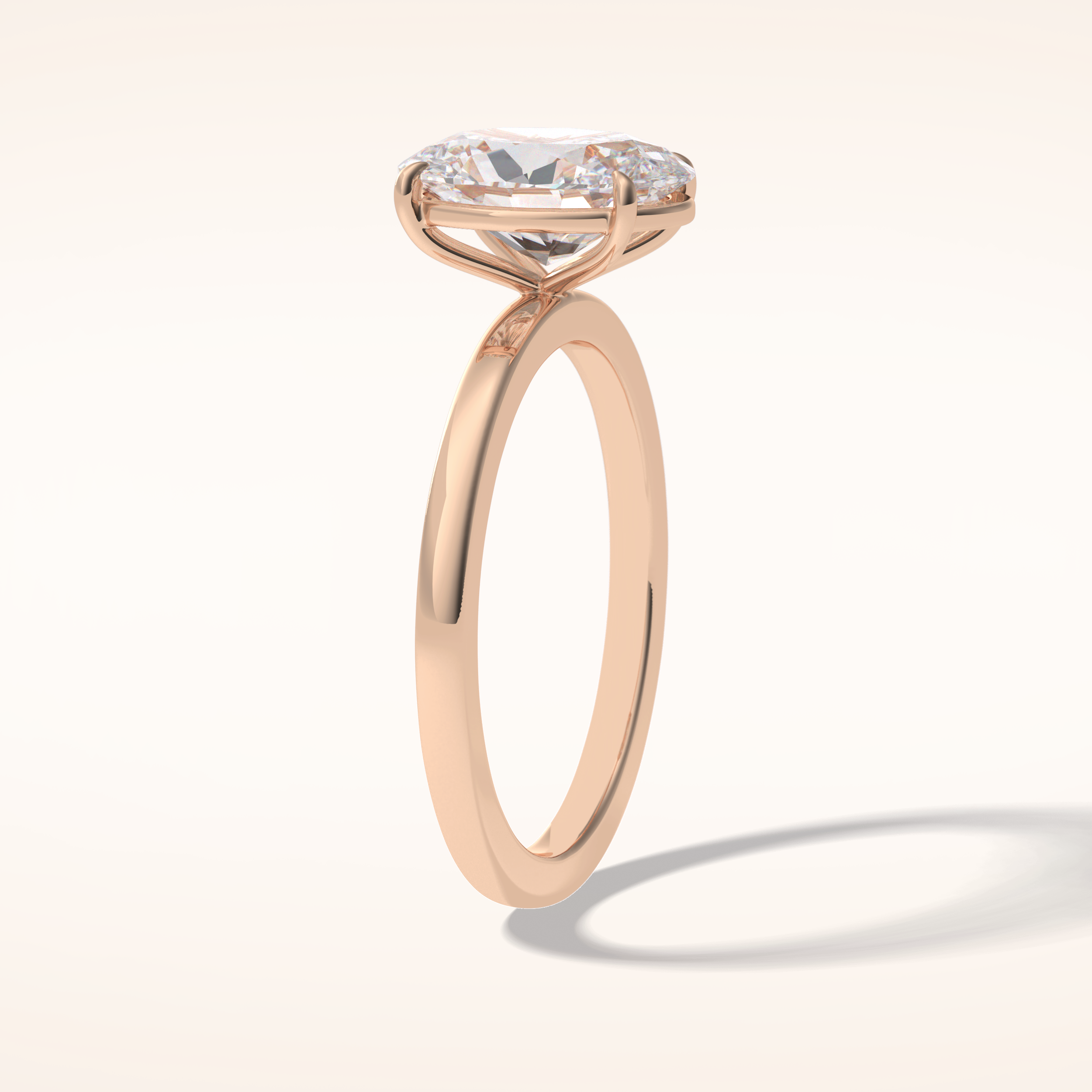 2 CT Oval Shaped Solitaire Moissanite Engagement Ring