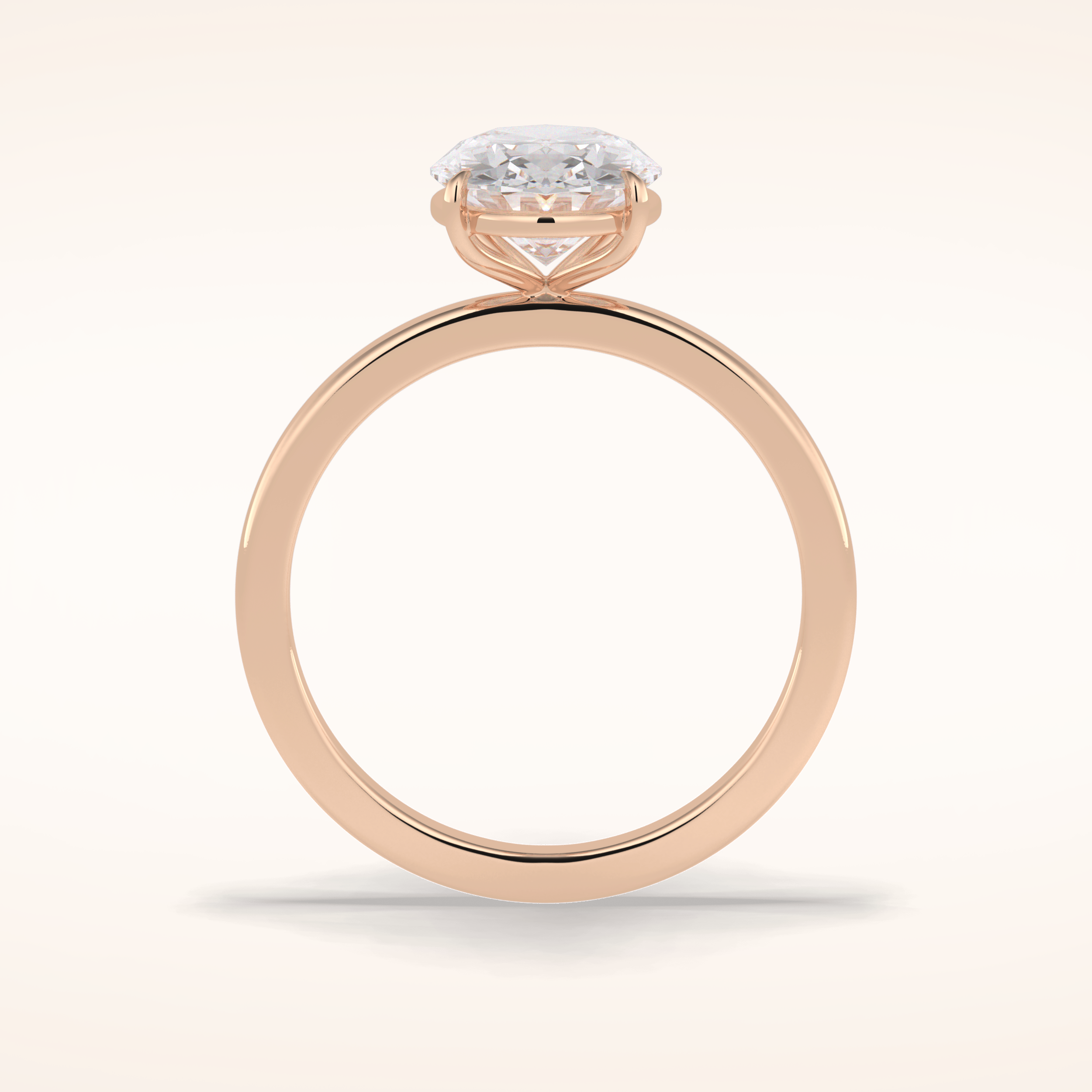 2 CT Oval Shaped Solitaire Moissanite Engagement Ring