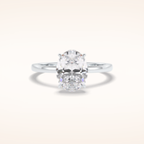 2 CT Oval Shaped Solitaire Moissanite Engagement Ring